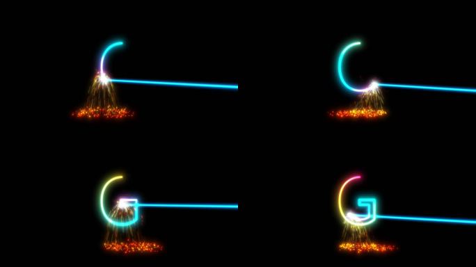 科技动感logo激光绘制粒子火花视频