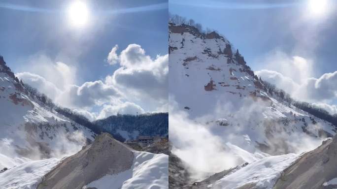 地狱谷(地狱谷)，北海道热气腾腾的火山，温泉。