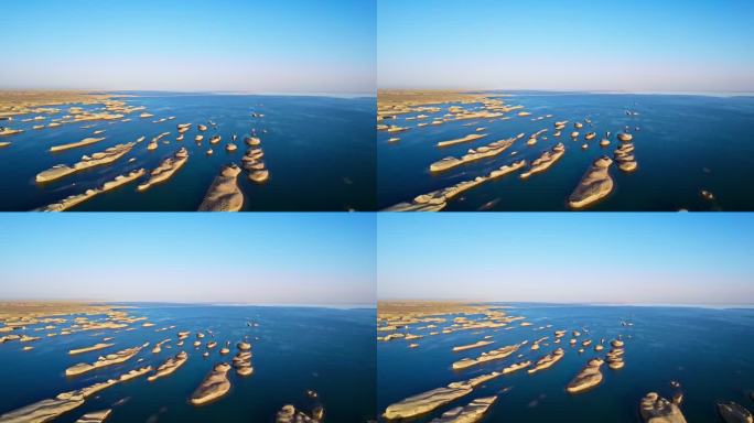 青海水上雅丹航拍