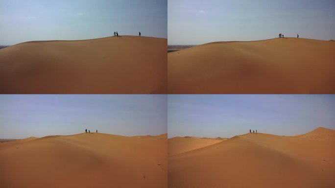 沙漠 摄影人 蓝天 黄沙 摄影师