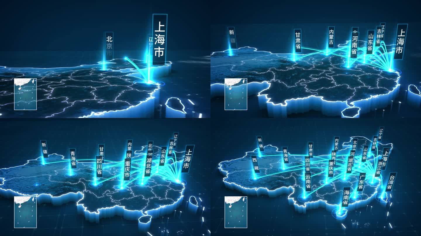 上海辐射全国地图