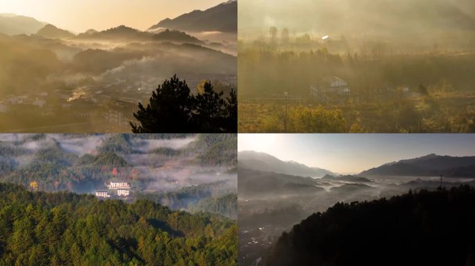 秦岭山水森林日出云海