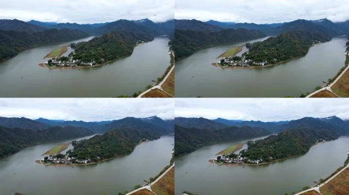 新安江山水画廊自然风光徽文化古村落航拍