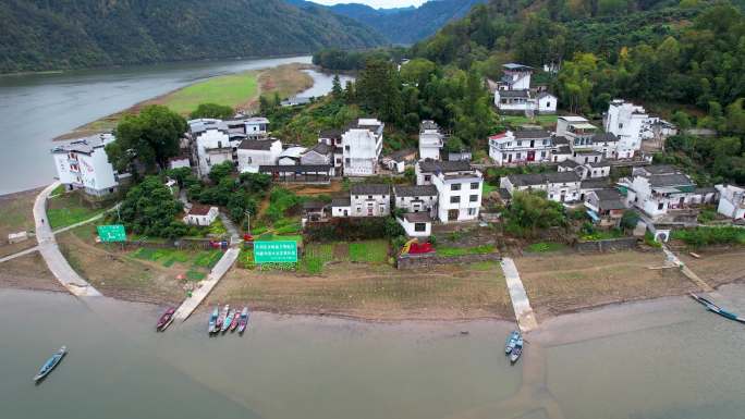 新安江山水画廊自然风光徽文化古村落航拍