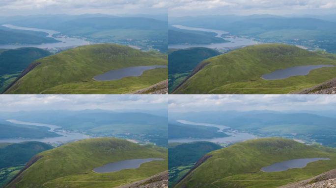 苏格兰威廉堡本尼维斯徒步路线上的威廉堡、艾尔湖和半山腰洛肯- 4k延时拍摄(缩小)