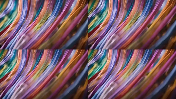 色彩 七彩 流动 绸缎 丝滑 五颜六色