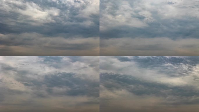 天空中的乌云流动云朵延时摄影