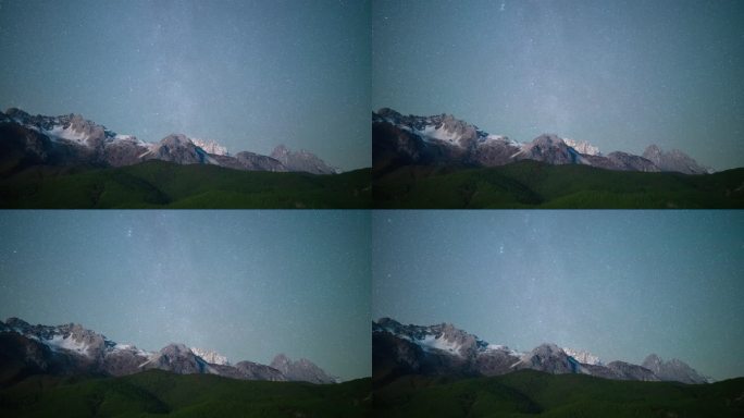 8K丽江玉龙雪山流星雨星空