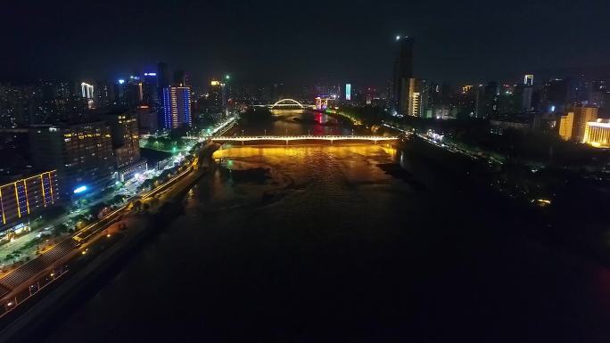 甘肃 兰州 城市 夜景 航拍 4K