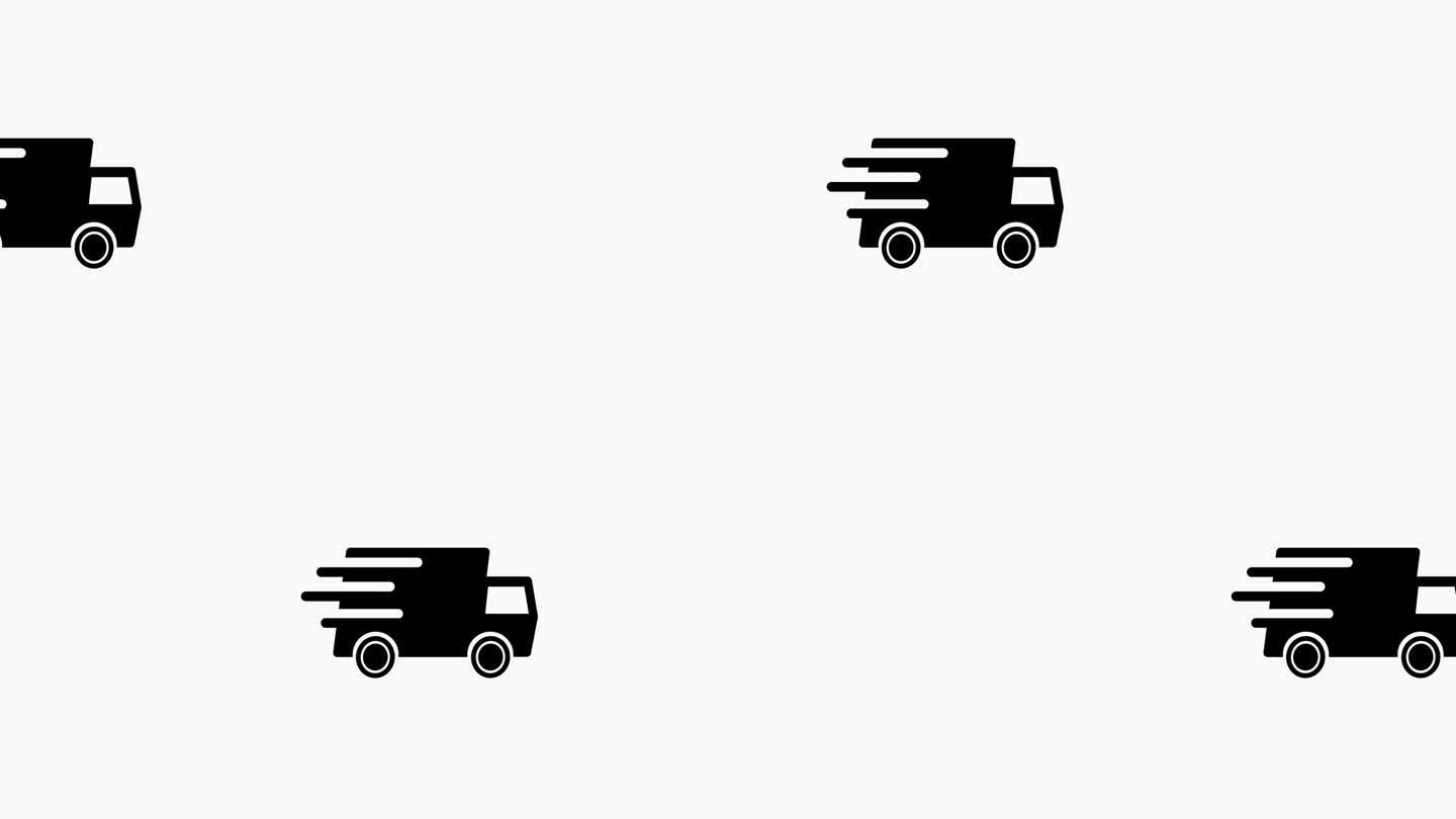 快速移动的运输运输卡车线艺术图标的运输应用程序和网站。