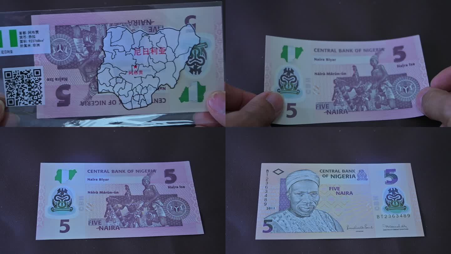 阿布贾-尼日利亚-钞票钱币-微距特写