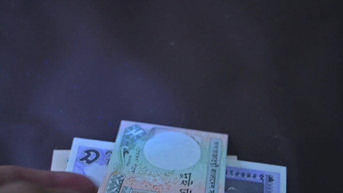 达卡-孟加拉-钞票钱币展示-微距特写