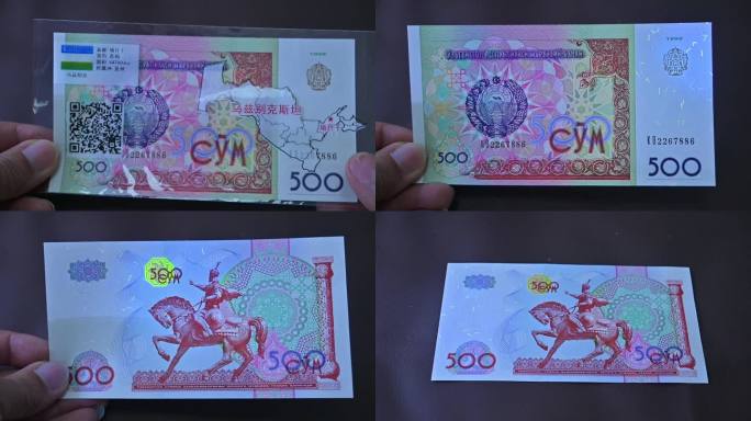 塔什干-乌兹别克斯坦-钞票钱币-微距特写
