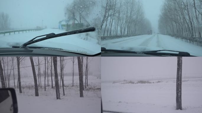 雪中行车 大雪 路滑 恶劣天气 暴雪