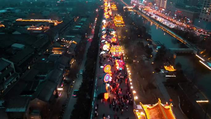 4K西安永宁门夜景航拍