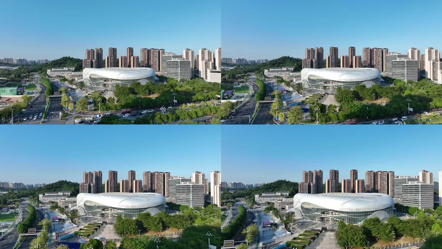黄埔区体育馆航拍宝能广州国际体育演艺中心