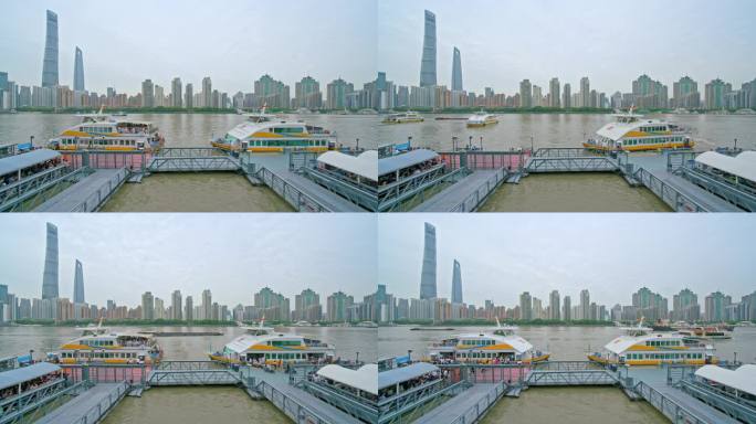 8k延时上海外滩轮渡码头
