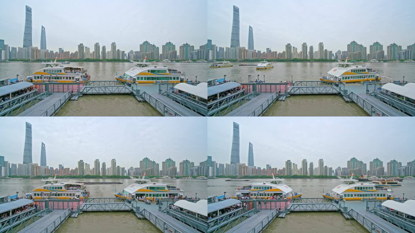 8k延时上海外滩轮渡码头