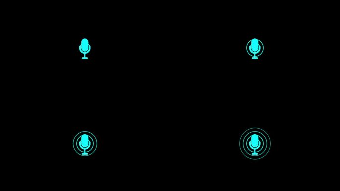 无线电波背景概念上的动画麦克风图标