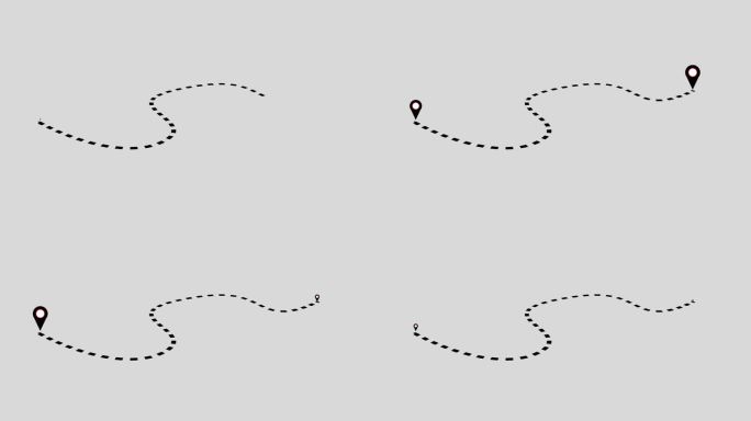 两个位置引脚由背景动画中的虚线连接。