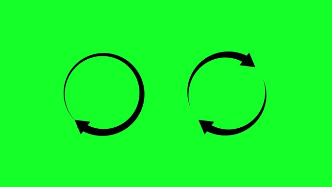 动画加载图标动画。旋转回收或循环符号与一个箭头动画。