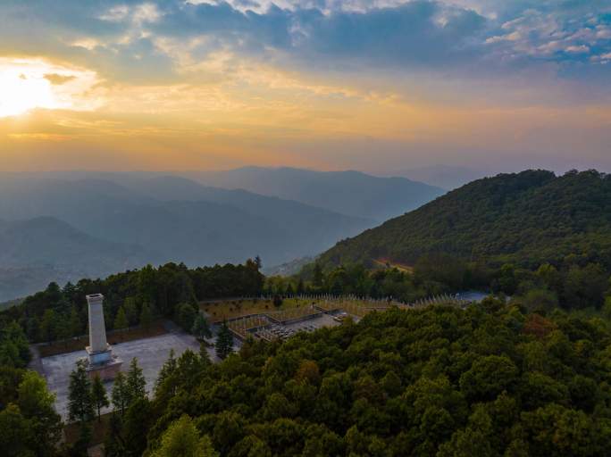 4k云南保山松山战役遗址航拍大范围延时