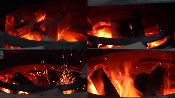 升格拍摄烤炉加煤炭03