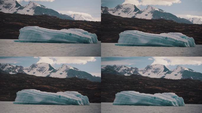 阿根廷巴塔哥尼亚靠近埃尔卡拉法特的阿根廷湖巨大的漂浮冰山。观点