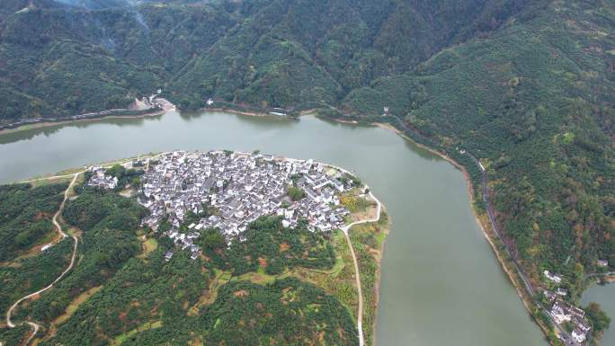 新安江山水画廊自然风光徽文化古村落航拍