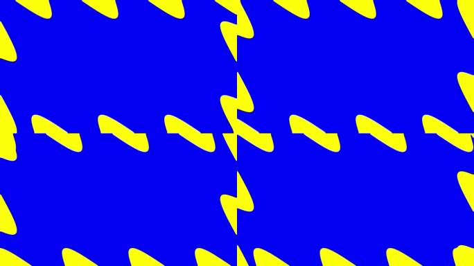 弯曲的黄色形状装饰动画围绕蓝色背景与复制空间