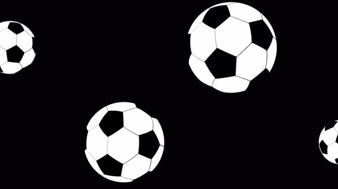 弹球。足球。足球弹跳的循环动画。逼真的3D足球。视频动画。阿尔法通道