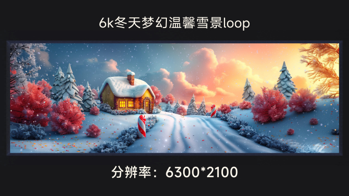 6k冬天梦幻温馨雪景loop