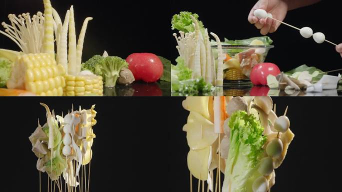 蔬菜食材 麻辣烫 美食节目宣传片素材