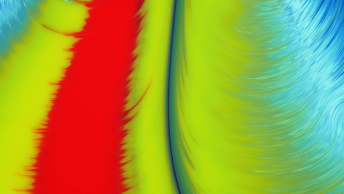 可移动的黄，蓝，红背景与装饰图案。流动的绘画艺术带着一丝绿色。