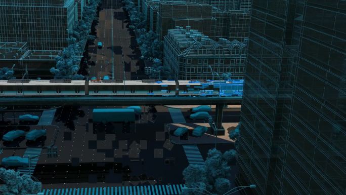 地铁动画 科技感 轨道交通 数字转换片头