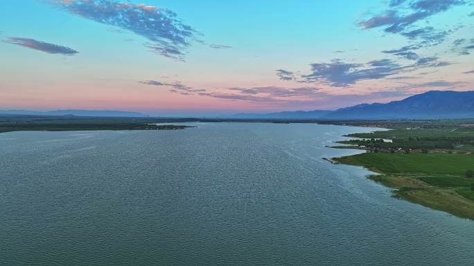 湖泊河流空镜头风景航拍