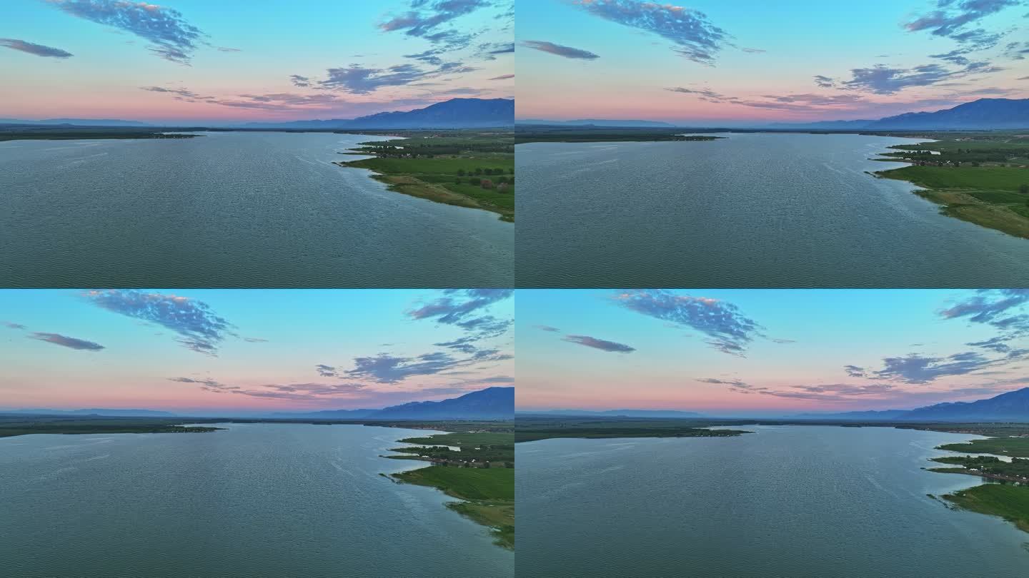 湖泊河流空镜头风景航拍