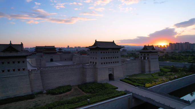 大同古城日出