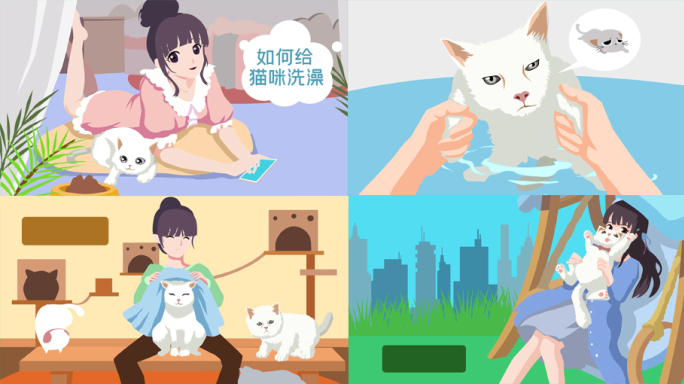 原创宠物洗澡动画