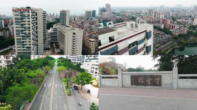 湛江市赤坎区航拍街道地拍行人