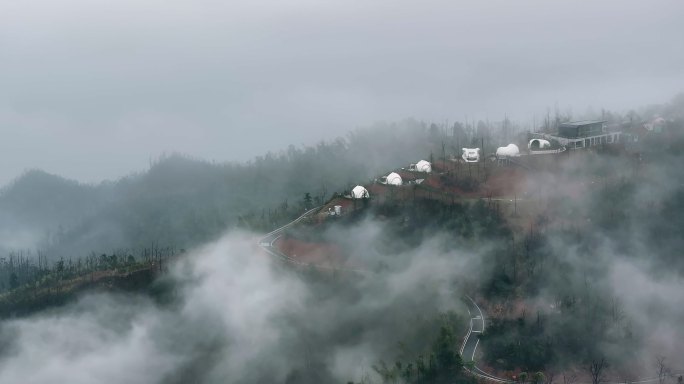 长沙县紫竹山景区云海航拍