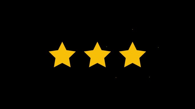 五星评级动画。积极评审产品质量评价。客户反馈。明显的恒星。