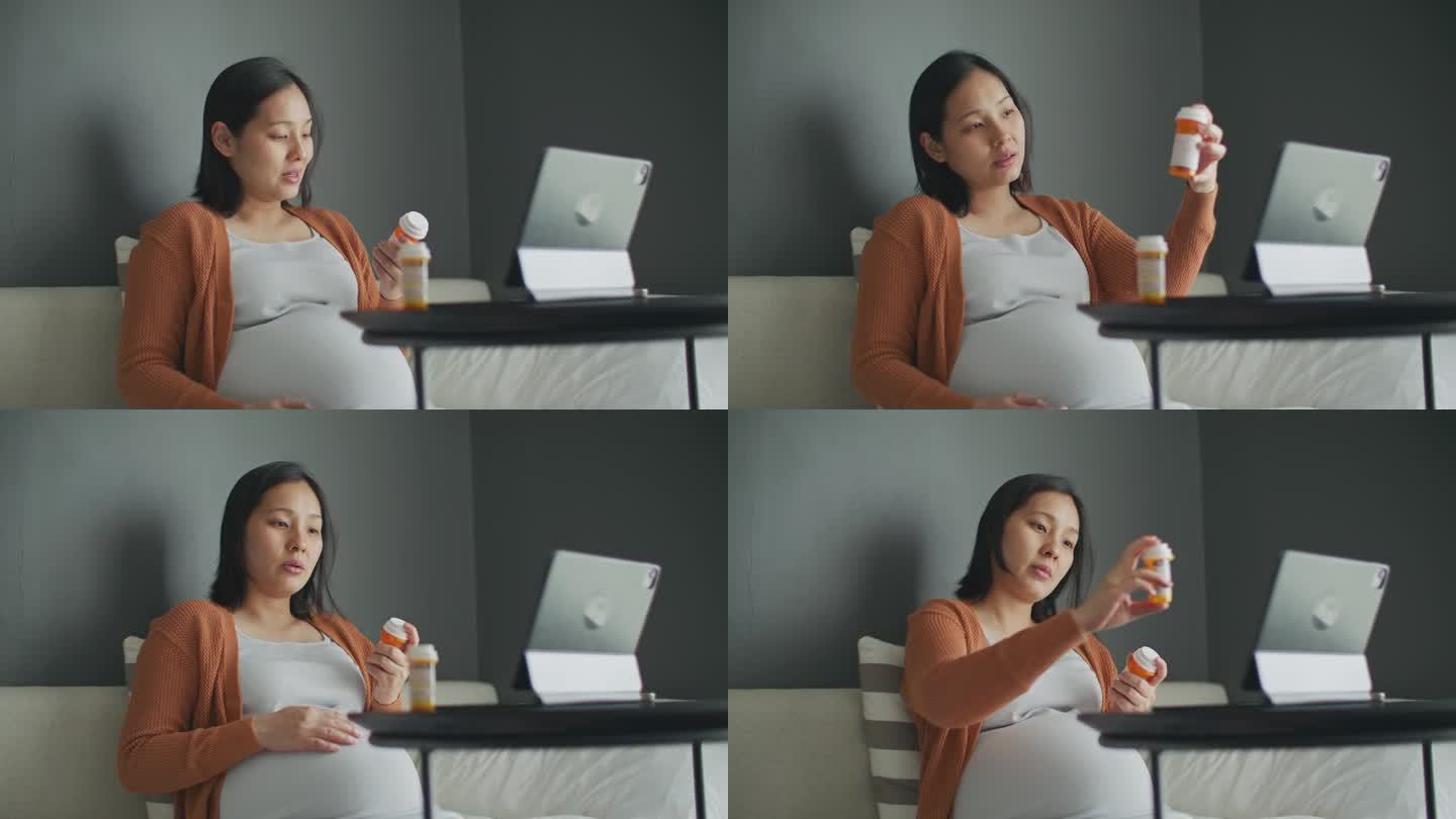 孕妇和医生在家在线视频