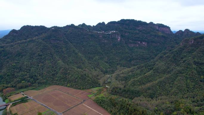 齐云山风景名胜徽派建筑道教名山航拍