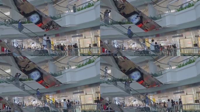 4K实拍，广州天河城商业体与逛街购物市民