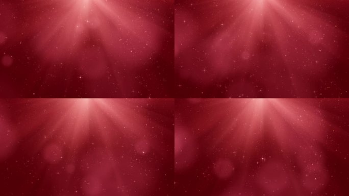 红色的圣诞主题背景，抽象的闪闪发光的天光，散发着神圣的祝福和上帝之光的光芒。流动的粒子，运动的循环