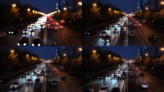 北京长安街城市交通的架焦点视图