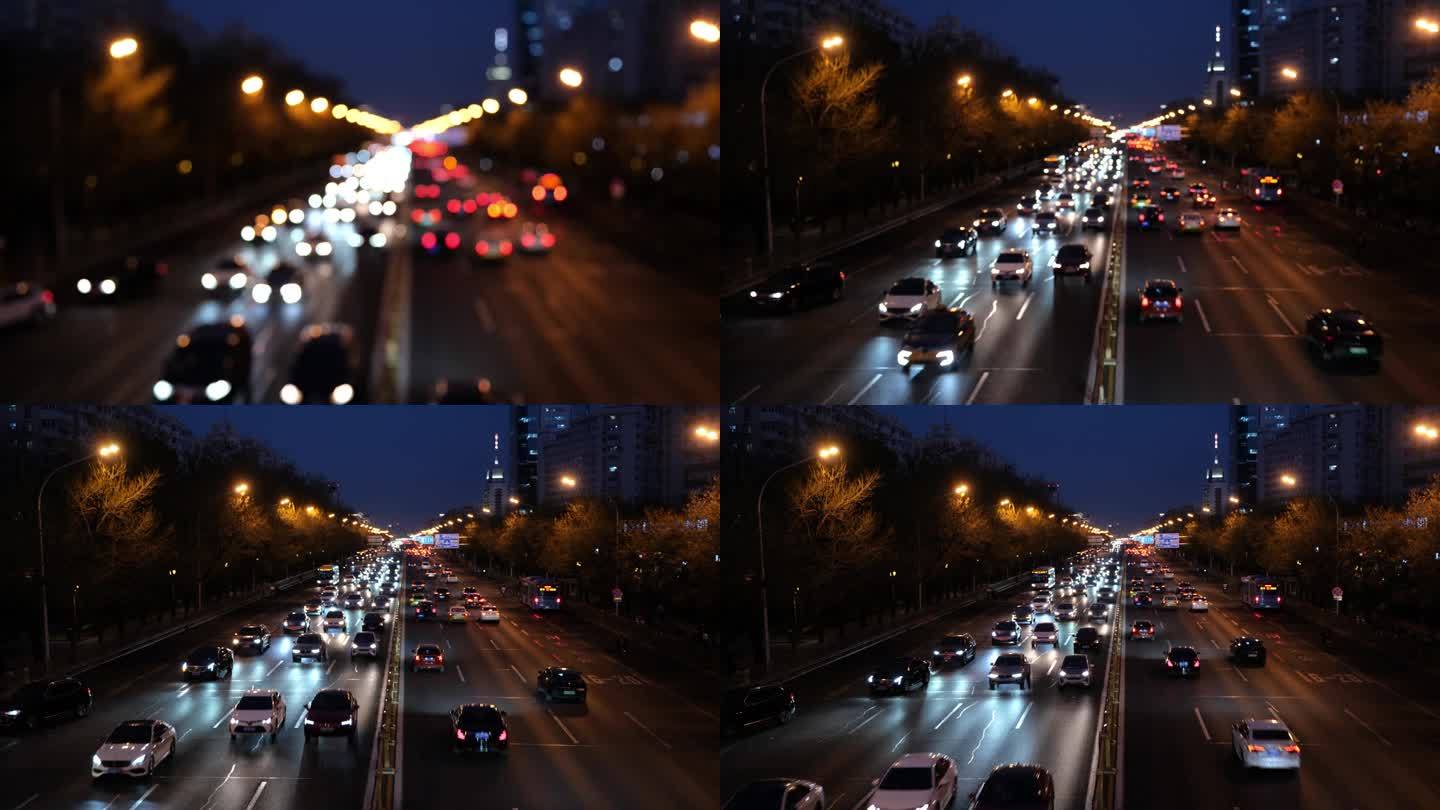北京长安街城市交通的架焦点视图