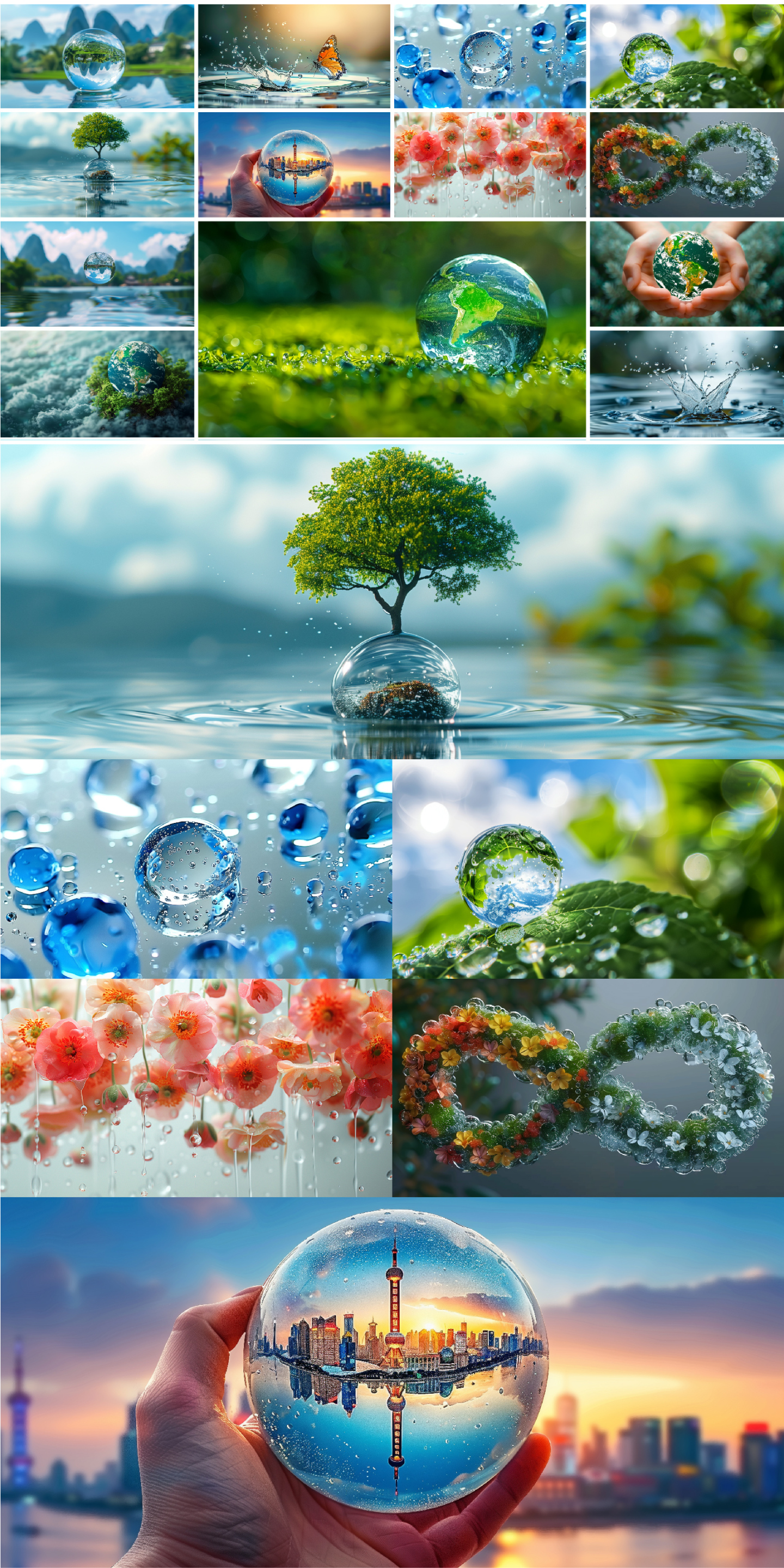 创意环保生态水资源保护绿色地球