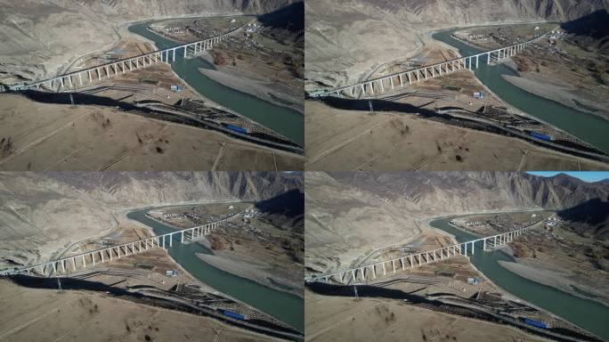 雅鲁藏布江畔的拉林铁路跨江大桥
